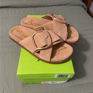 Sam Edelman Darla Tan Suede Slide Sandals